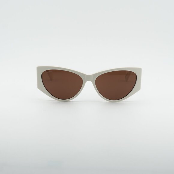 Max Mara MM0132 21E Sunglasses White Cat Eye Frame, Brown Lenses main image 7